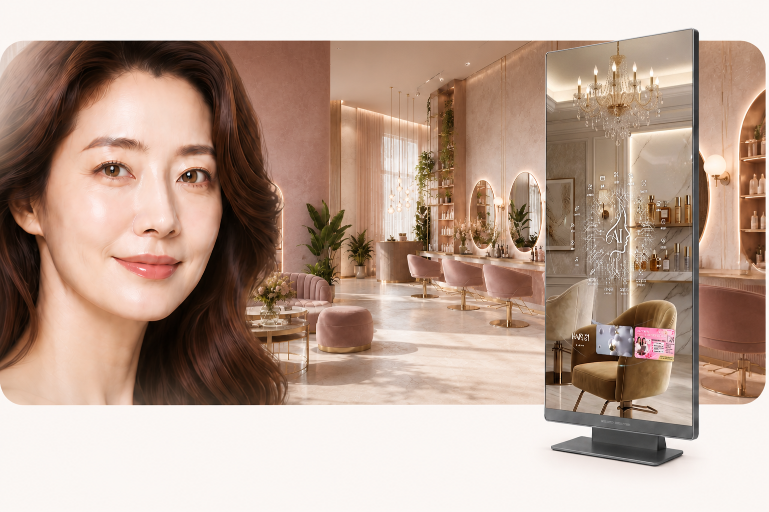 미용실에서 사용하는 AI 스마트 미러